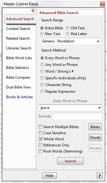 Advanced Bible Search .